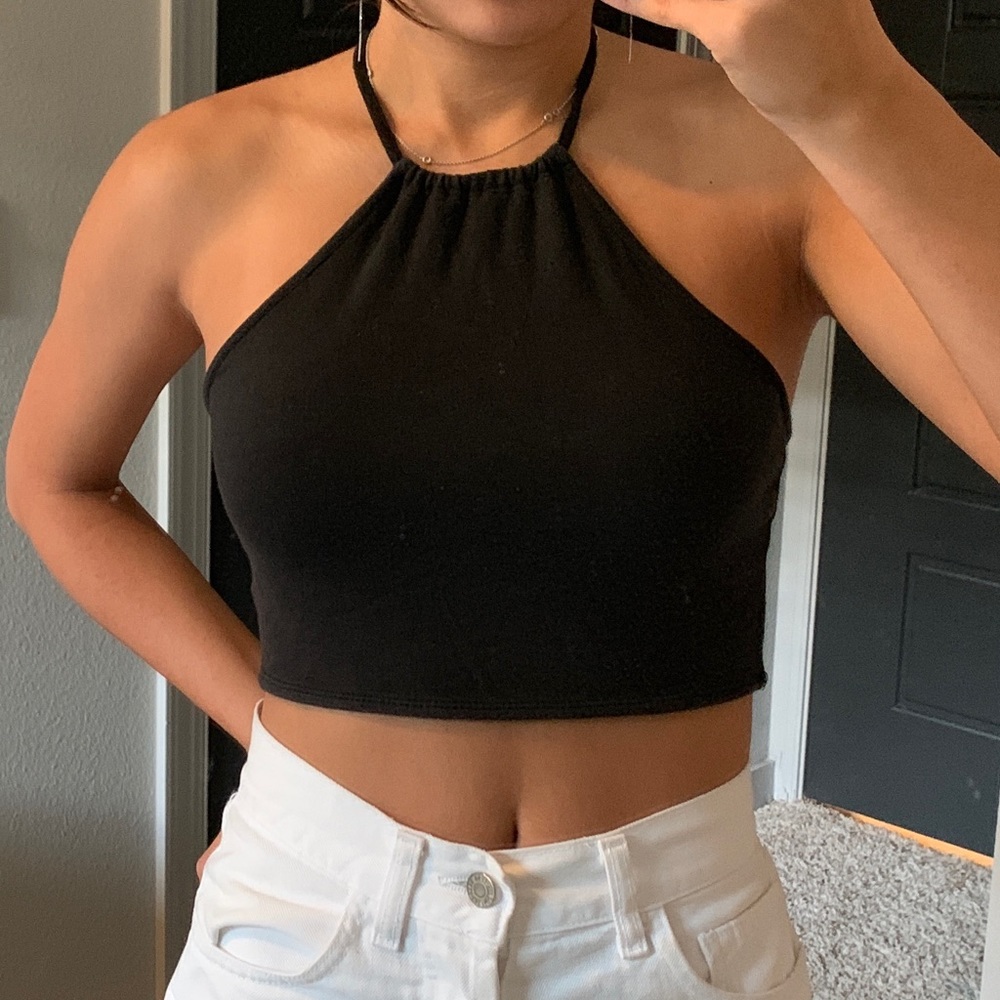 Black Brandy Melville Adjustable Halter Top